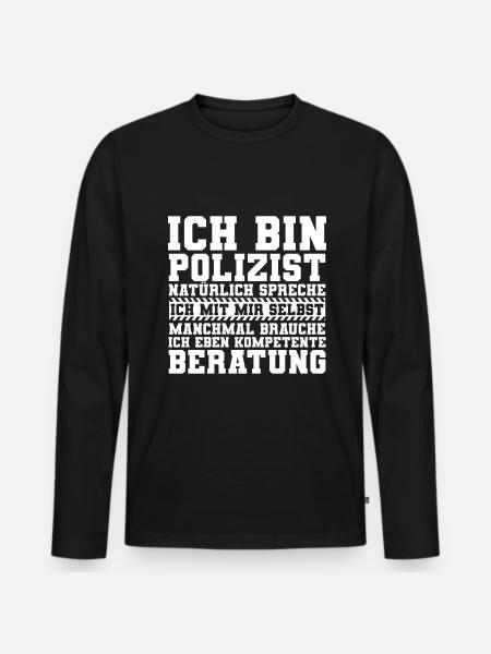 Ich Bin Polizist Polizei - Männer Premium Bio Langarmshirt - Schwarz