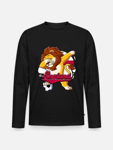 England Fußball - Männer Premium Bio Langarmshirt - Schwarz