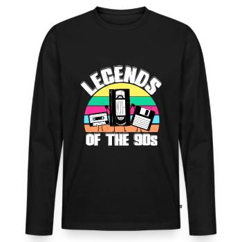 nineties - Men's Premium Organic Long Sleeve Shirt - black - Front - Nico (187cm)