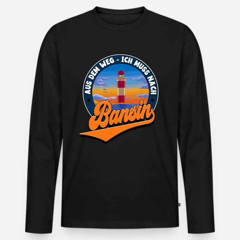 Bansin - Männer Premium Bio Langarmshirt - Schwarz