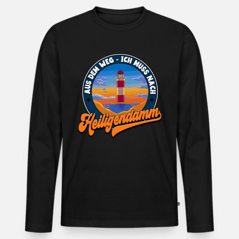 Heiligendamm - Männer Premium Bio Langarmshirt - Schwarz