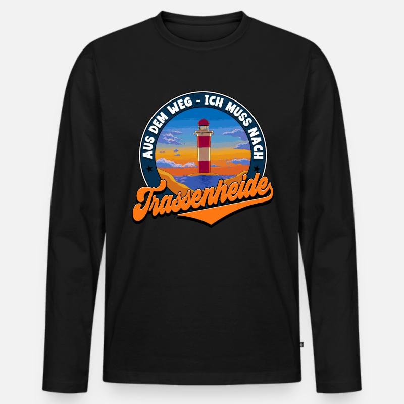 Trassenheide - Männer Premium Bio Langarmshirt - Schwarz