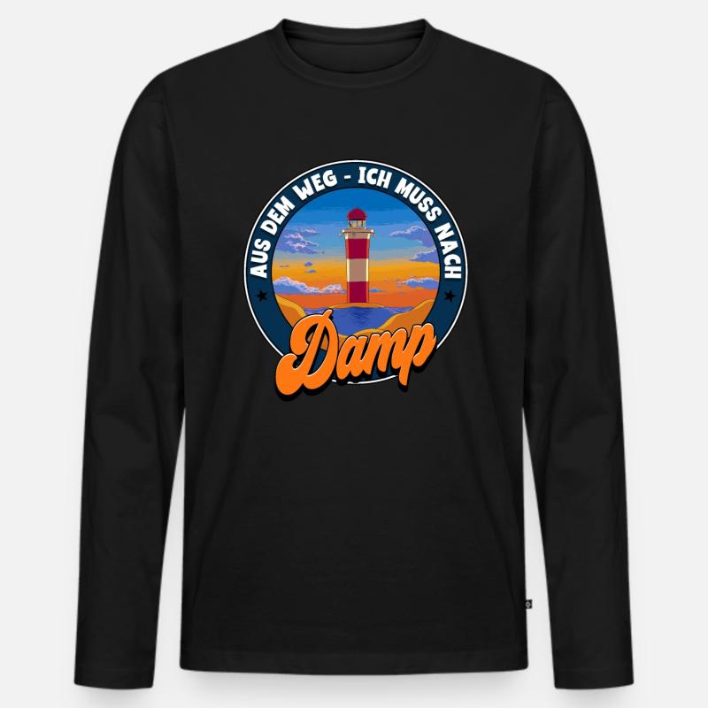 Damp - Männer Premium Bio Langarmshirt - Schwarz