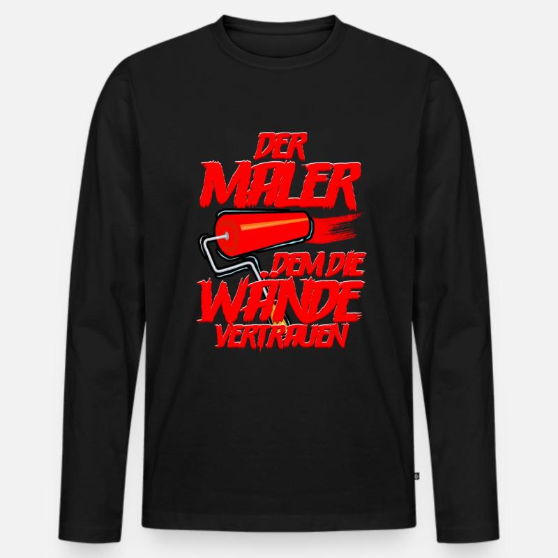 Maler - Männer Premium Bio Langarmshirt - Schwarz