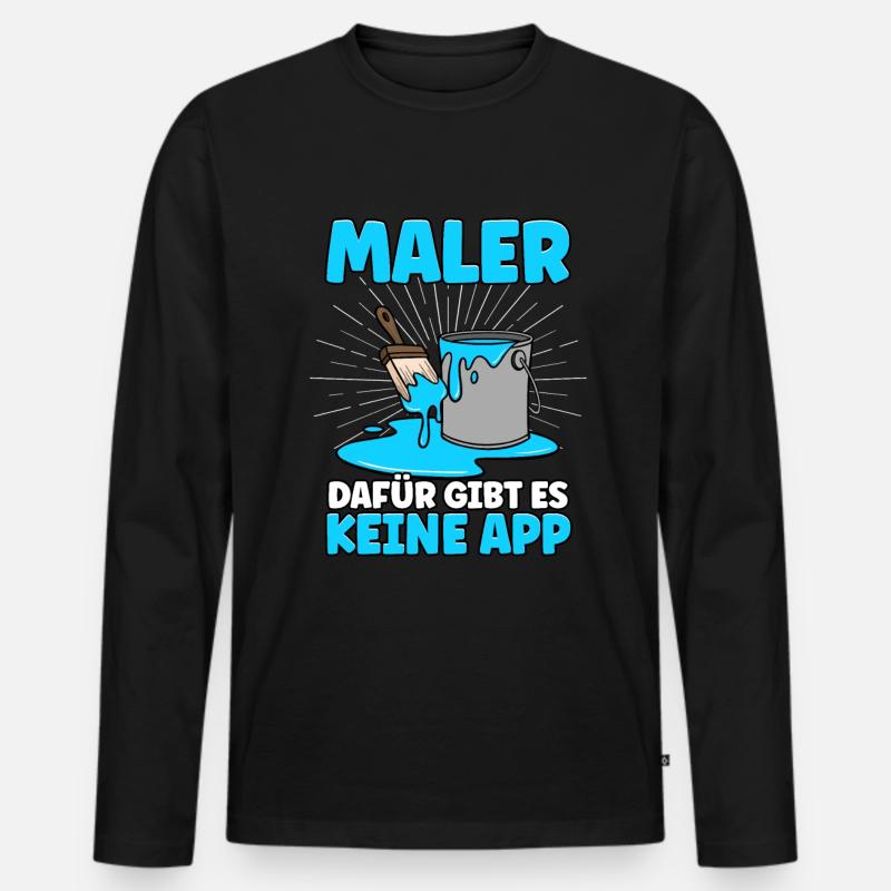 Maler - Männer Premium Bio Langarmshirt - Schwarz