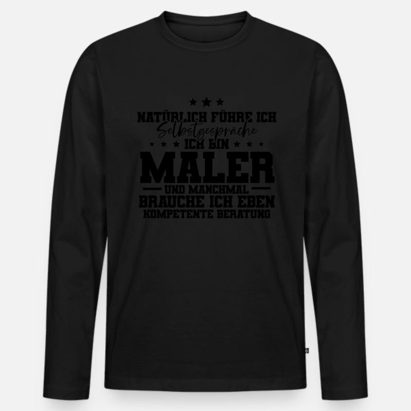 Ich Bin Maler - Männer Premium Bio Langarmshirt - Schwarz