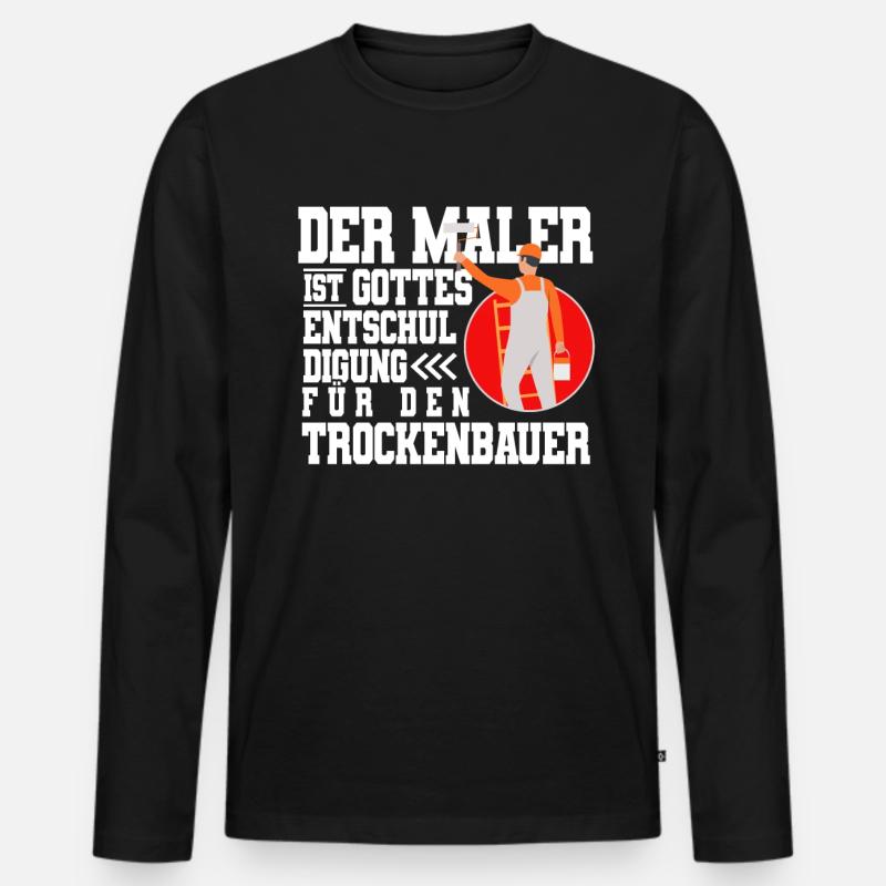 Maler - Männer Premium Bio Langarmshirt - Schwarz