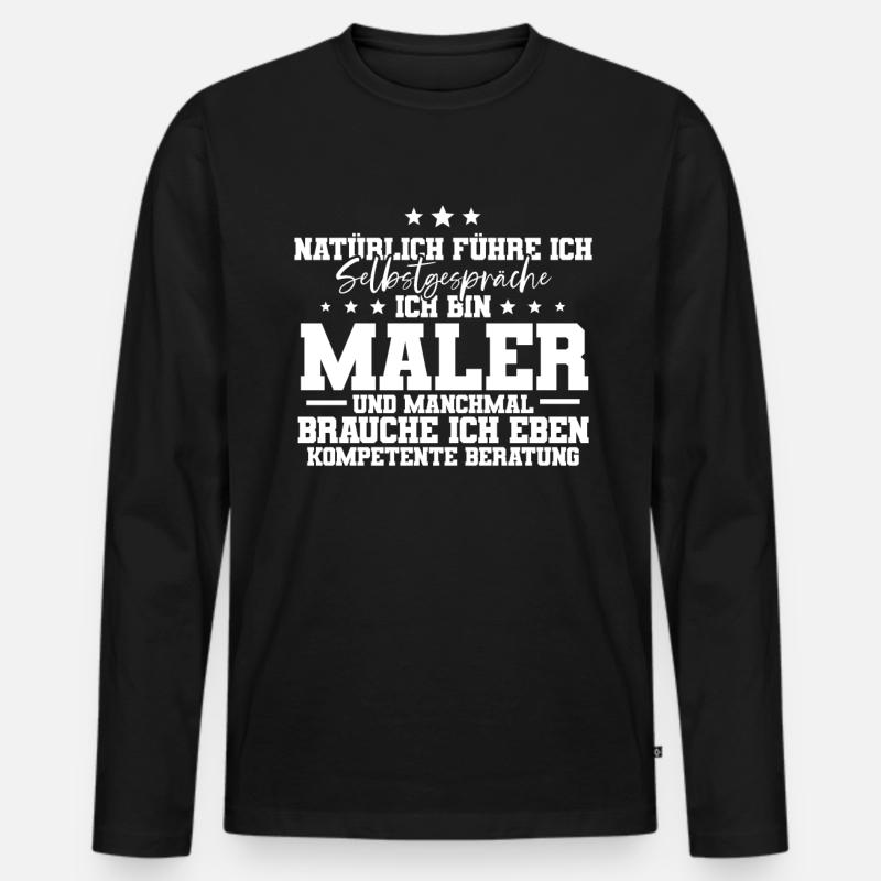 Ich Bin Maler - Männer Premium Bio Langarmshirt - Schwarz