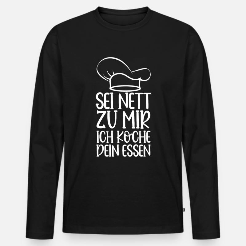 Koch - Männer Premium Bio Langarmshirt - Schwarz