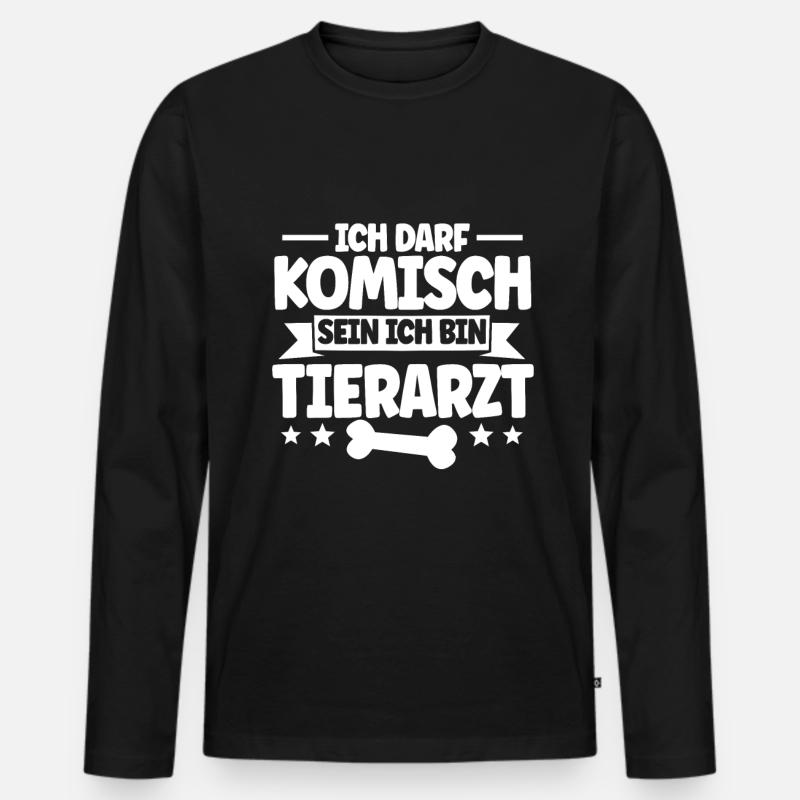 Tierarzt - Männer Premium Bio Langarmshirt - Schwarz