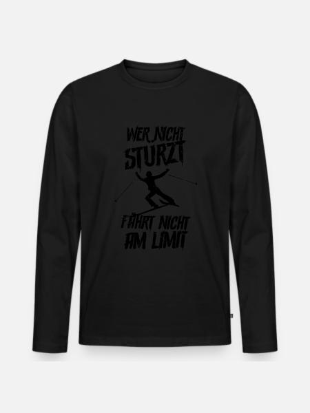 Skifahren Ski - Männer Premium Bio Langarmshirt - Schwarz