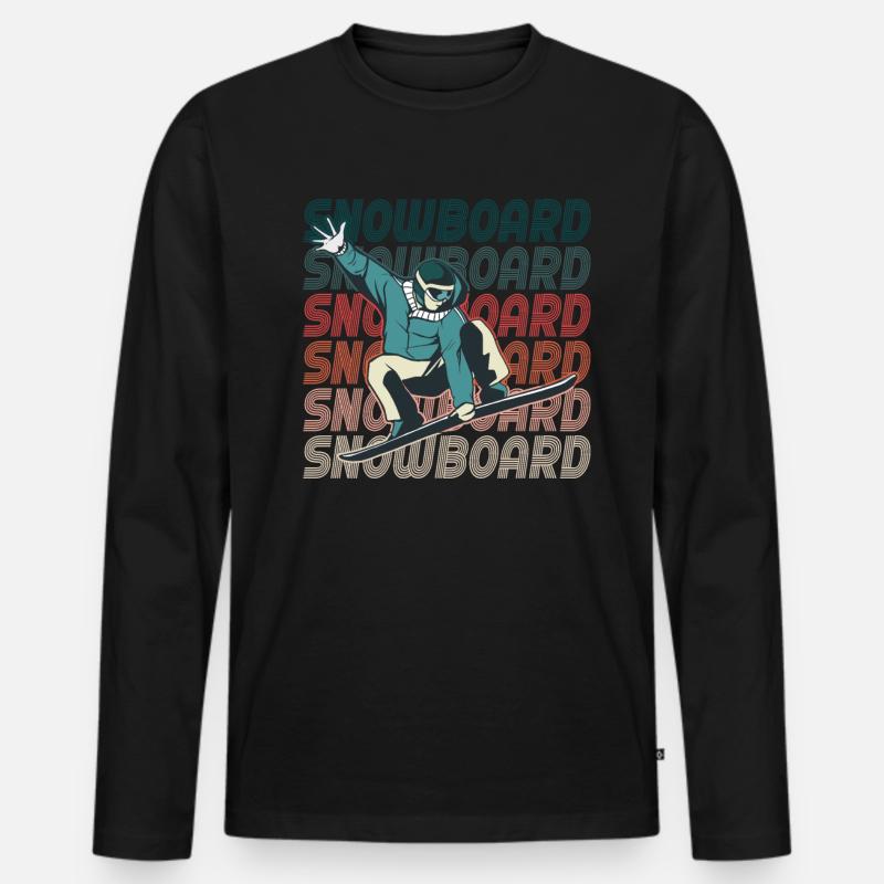 Snowboard - Männer Premium Bio Langarmshirt - Schwarz