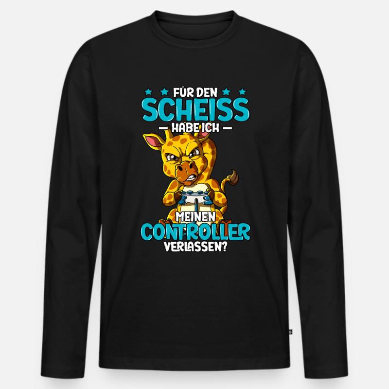 Zocken Gaming - Männer Premium Bio Langarmshirt - Schwarz