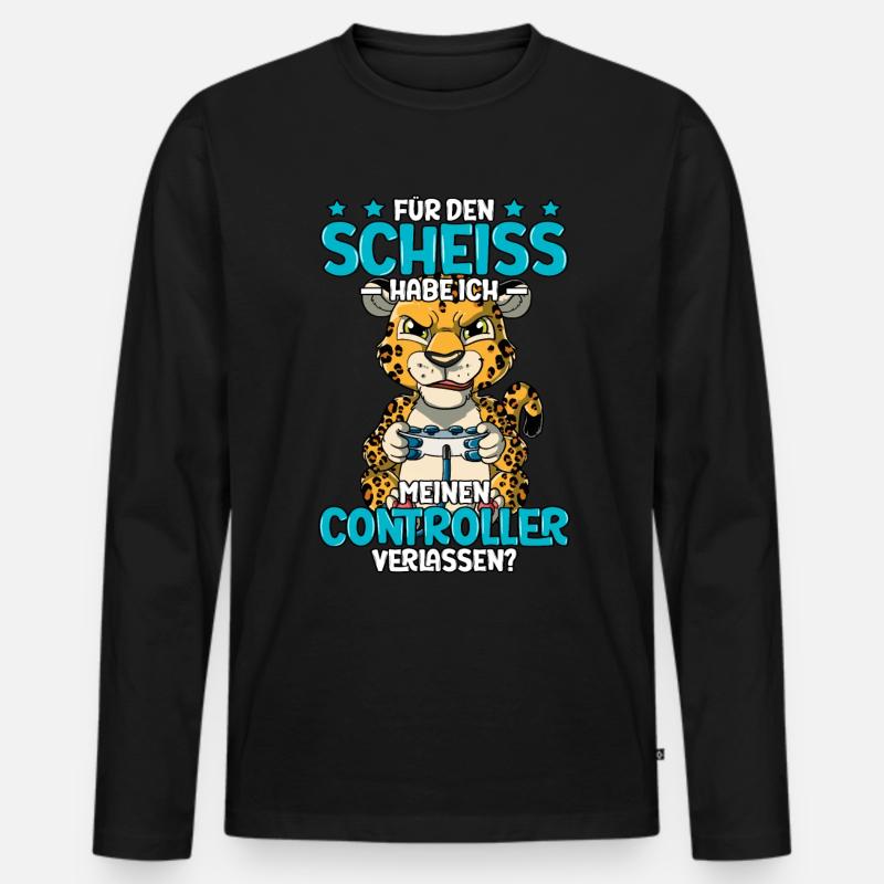 Zocken Gaming - Männer Premium Bio Langarmshirt - Schwarz