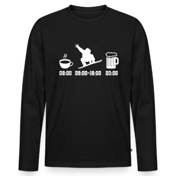 Snowboard - Männer Premium Bio Langarmshirt - Schwarz - Vorne - Nico (187cm)