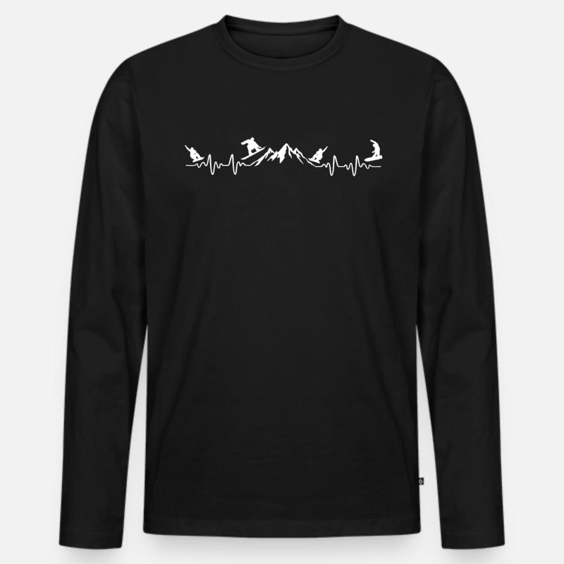 Snowboard - Männer Premium Bio Langarmshirt - Schwarz