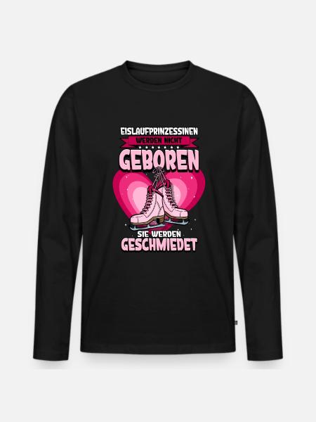 Eislaufen - Männer Premium Bio Langarmshirt - Schwarz