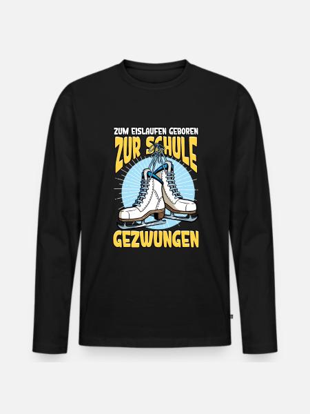 Eislaufen - Männer Premium Bio Langarmshirt - Schwarz