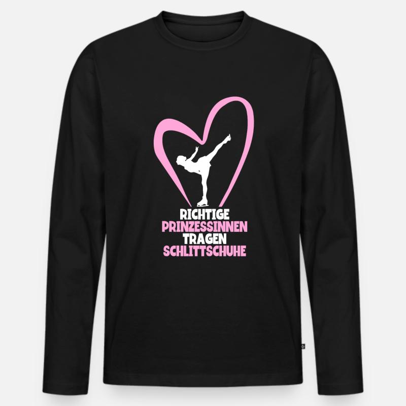 Eislaufen - Männer Premium Bio Langarmshirt - Schwarz