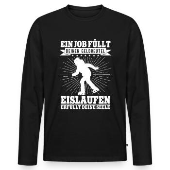 Eislaufen - Männer Premium Bio Langarmshirt - Schwarz - Vorne - Nico (187cm)