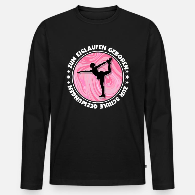 Eislaufen - Männer Premium Bio Langarmshirt - Schwarz