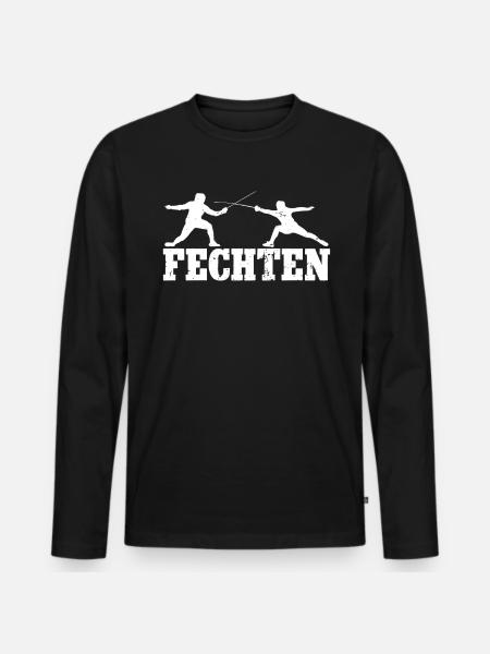 Fechten - Männer Premium Bio Langarmshirt - Schwarz