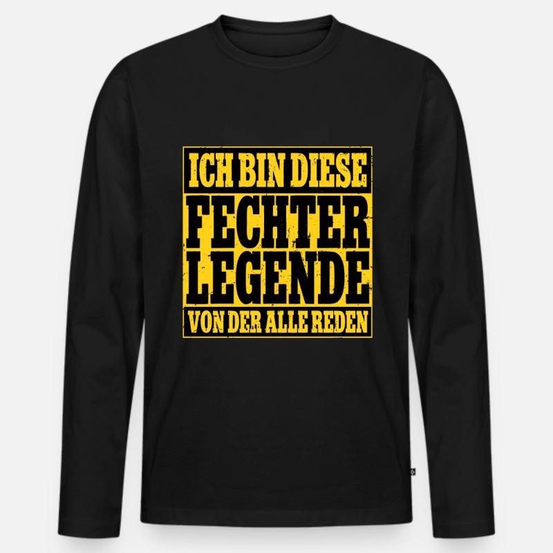 Fechten - Männer Premium Bio Langarmshirt - Schwarz