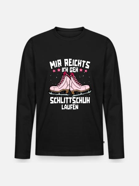 Eislaufen - Männer Premium Bio Langarmshirt - Schwarz