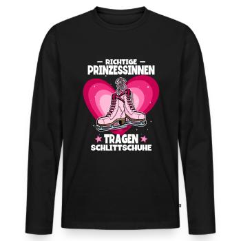 Eislaufen - Männer Premium Bio Langarmshirt - Schwarz - Vorne - Nico (187cm)