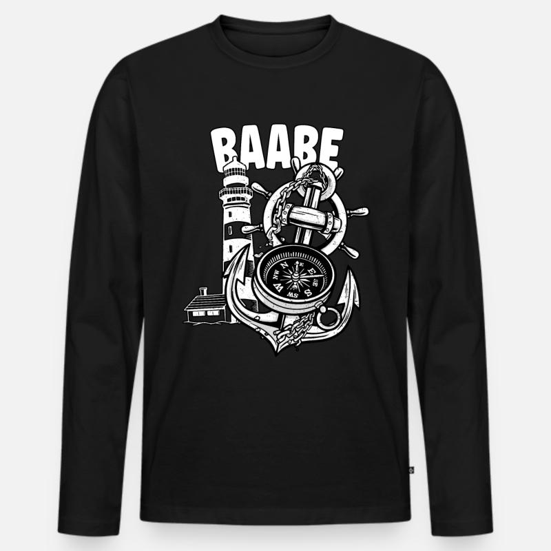 Baabe - Männer Premium Bio Langarmshirt - Schwarz