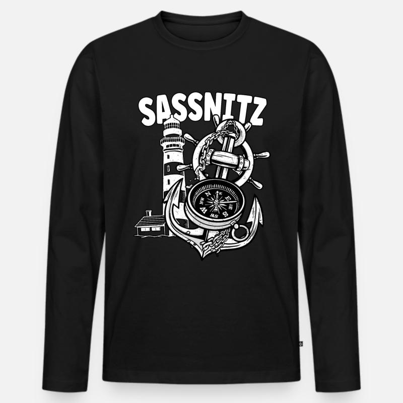 Sassnitz - Männer Premium Bio Langarmshirt - Schwarz