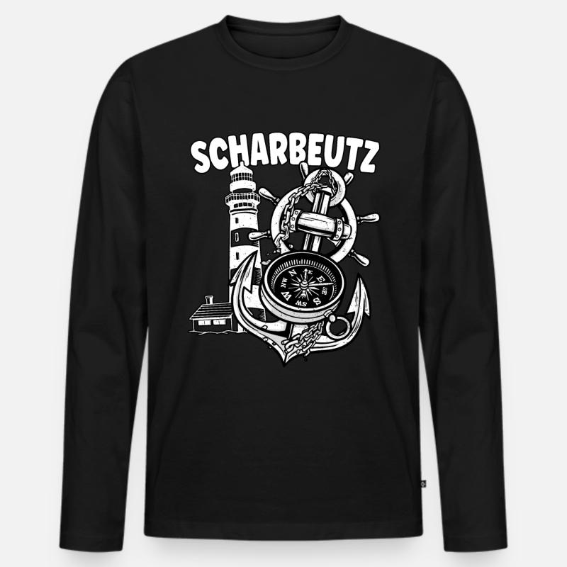Scharbeutz - Männer Premium Bio Langarmshirt - Schwarz