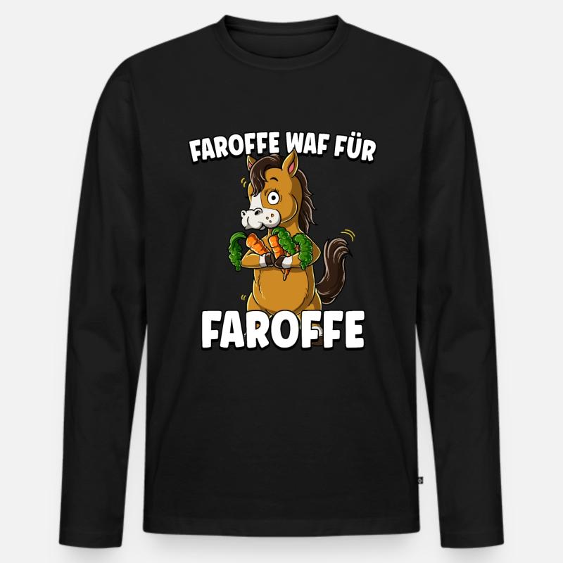 Pferd Karotte - Männer Premium Bio Langarmshirt - Schwarz