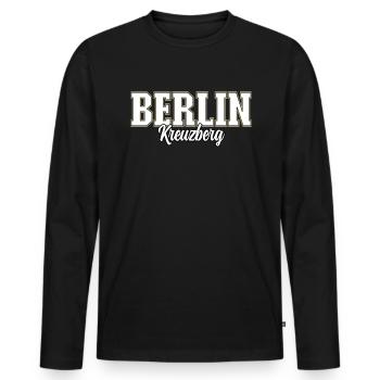 Berlin Kreuzberg - Men's Premium Organic Long Sleeve Shirt - black - Front - Nico (187cm)