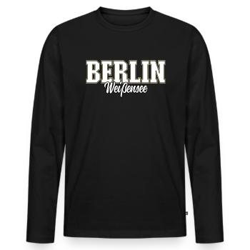 Berlin Weißensee - Männer Premium Bio Langarmshirt - Schwarz - Vorne - Nico (187cm)