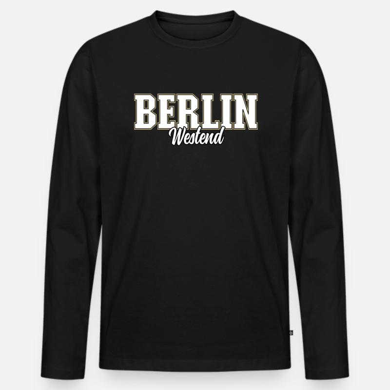 Berlin Westend - Männer Premium Bio Langarmshirt - Schwarz