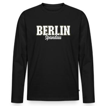 Berlin Spandau - Men's Premium Organic Long Sleeve Shirt - black - Front - Nico (187cm)