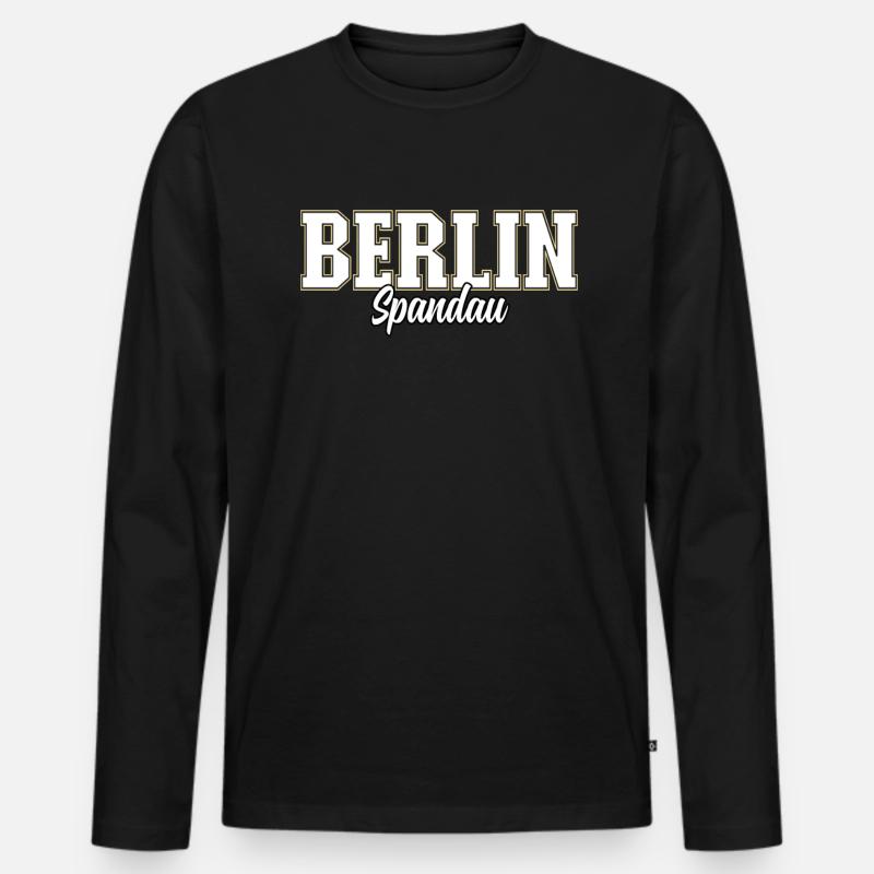 Berlin Spandau - Männer Premium Bio Langarmshirt - Schwarz