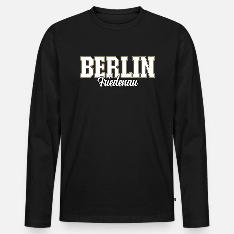 Berlin Friedenau - Männer Premium Bio Langarmshirt - Schwarz