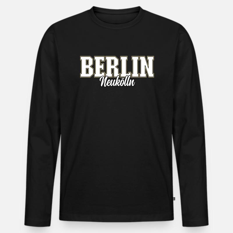 Berlin Neukölln - Männer Premium Bio Langarmshirt - Schwarz