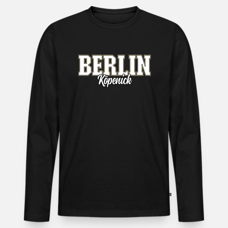 Berlin Köpenick - Männer Premium Bio Langarmshirt - Schwarz