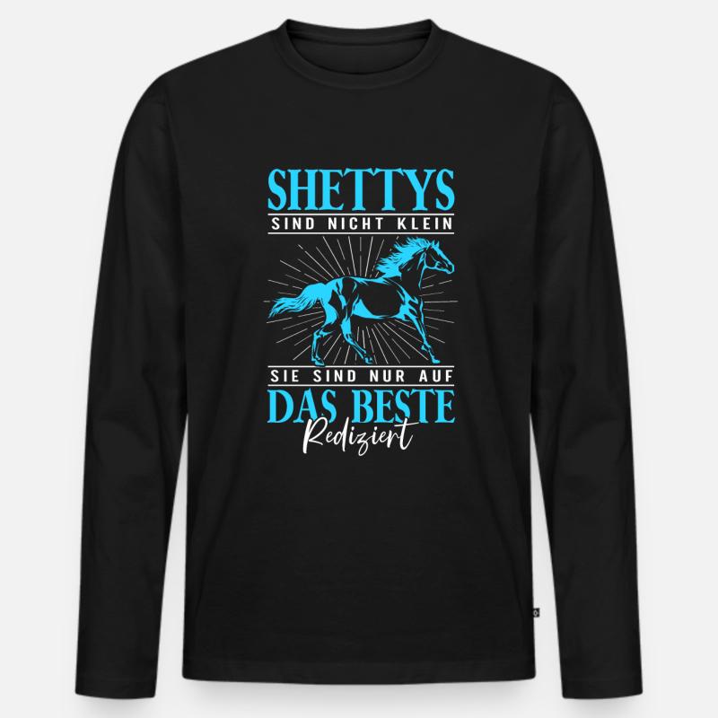 Shetty - Männer Premium Bio Langarmshirt - Schwarz