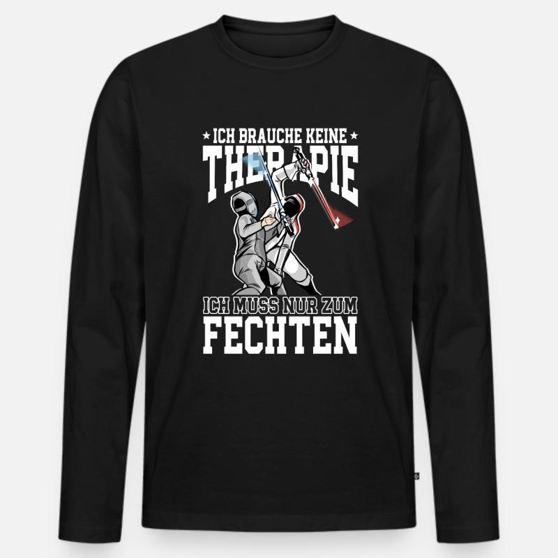 Fechten - Männer Premium Bio Langarmshirt - Schwarz