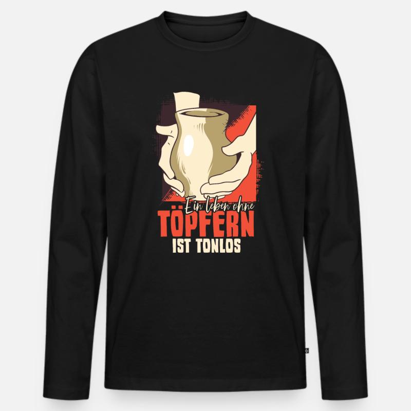 Töpfern - Männer Premium Bio Langarmshirt - Schwarz