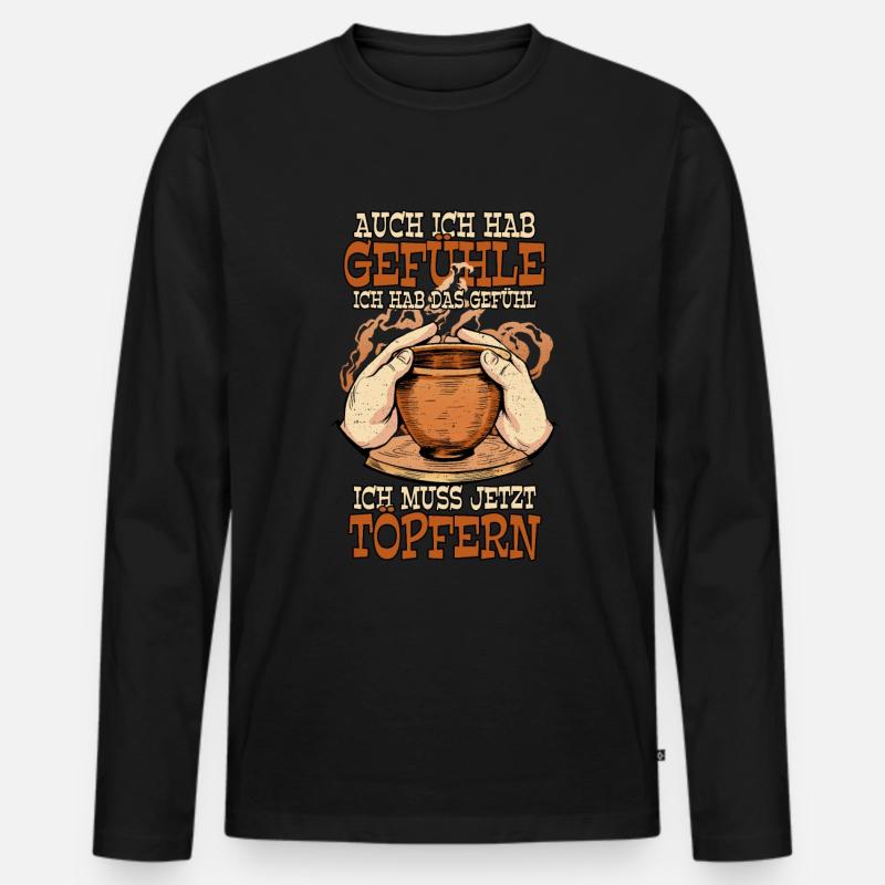 Töpfern - Männer Premium Bio Langarmshirt - Schwarz