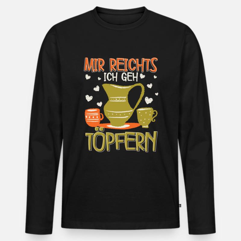 Töpfern - Männer Premium Bio Langarmshirt - Schwarz
