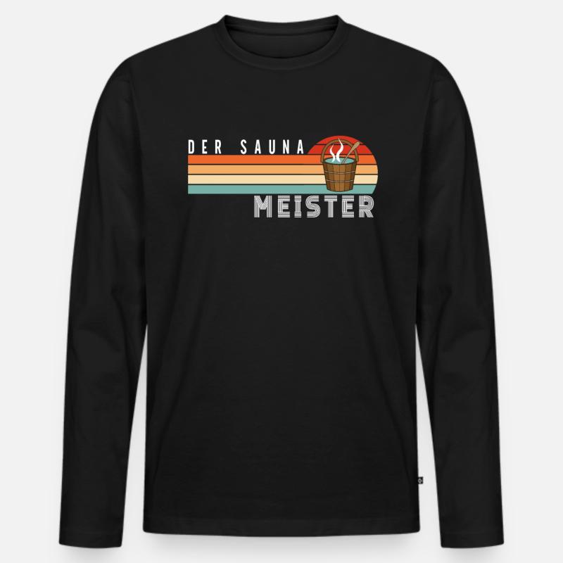 Sauna - Männer Premium Bio Langarmshirt - Schwarz
