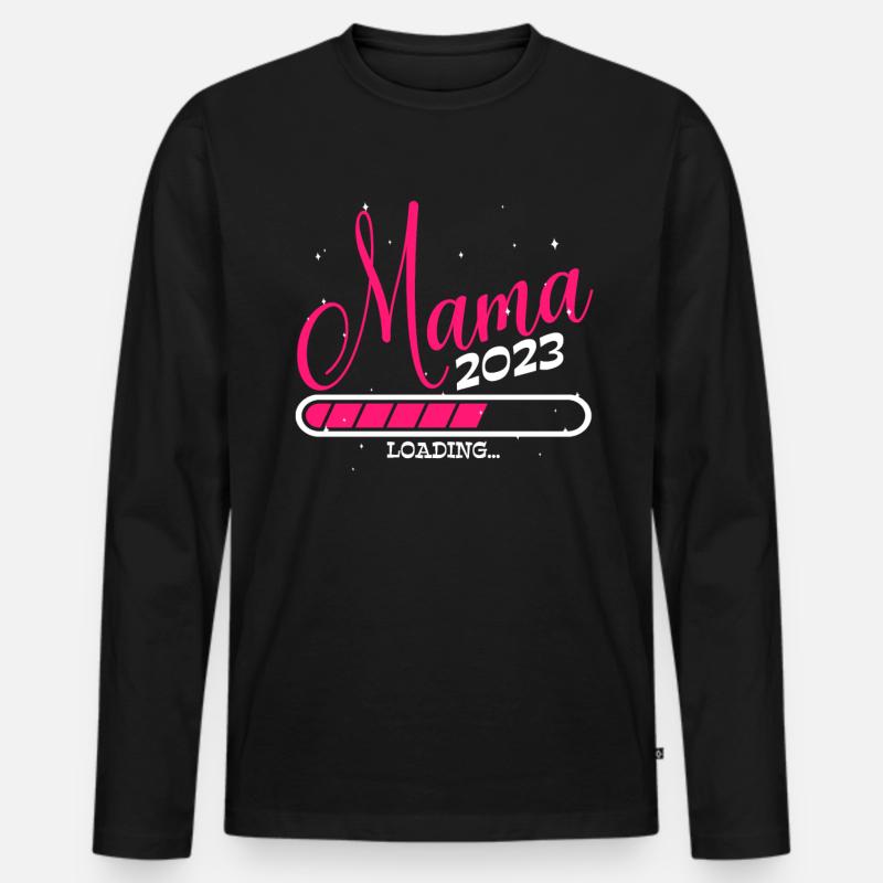 Werdende Mama 2023 Loading - Männer Premium Bio Langarmshirt - Schwarz