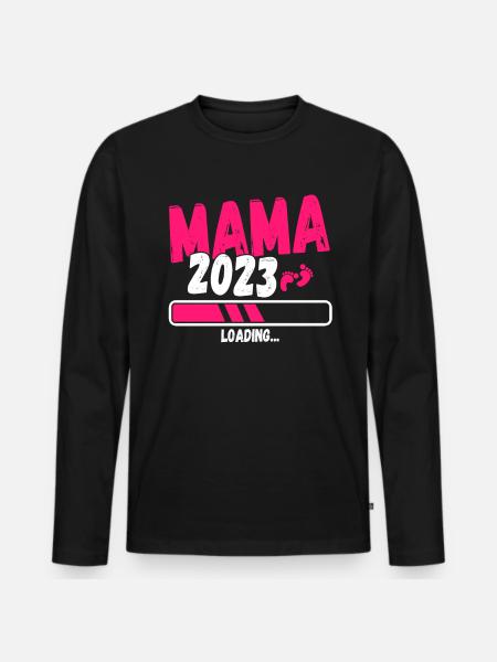 Werdende Mama 2023 - Männer Premium Bio Langarmshirt - Schwarz