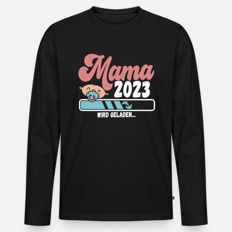 Werdende Mama 2023 - Männer Premium Bio Langarmshirt - Schwarz